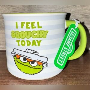Super Cute 🥰 Sesame Street OSCAR The Grouch Mug 'I FEEL GROUCHY TODAY'